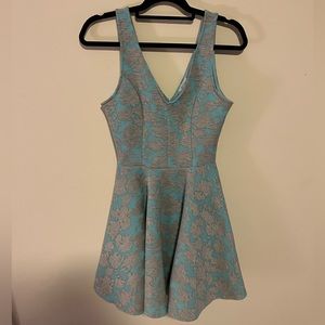 NWT Floral Blue Grey Dress